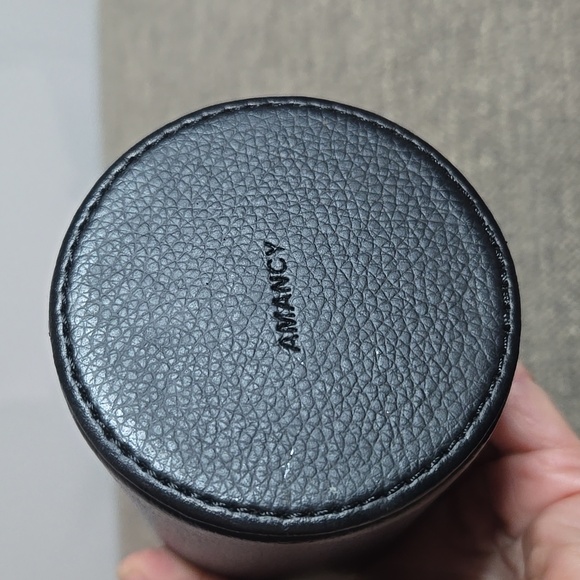 Cigar Humidor Amancy Black Faux Leather with Hygrometer on Lid - Picture 8 of 12